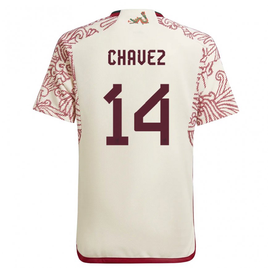 キッズメキシコルイス・チャベス#14ワンダーホワイトレッドアウェイシャツ22-24ジャージー