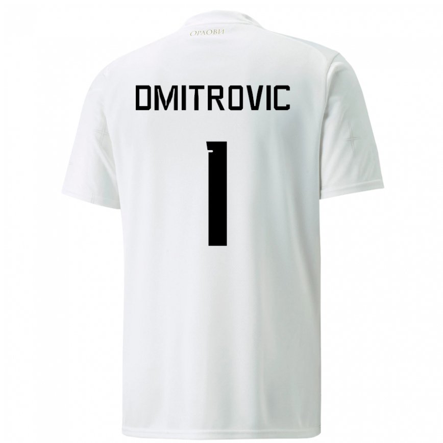 キッズセルビアマルコ・ドミトロヴィッチ#1ホワイトアウェイシャツ22-24ジャージー