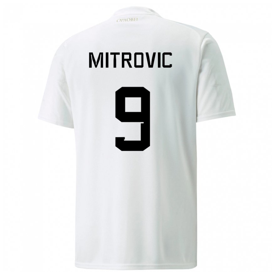 キッズセルビアアレクサンダル・ミトロヴィッチ#9ホワイトアウェイシャツ22-24ジャージー