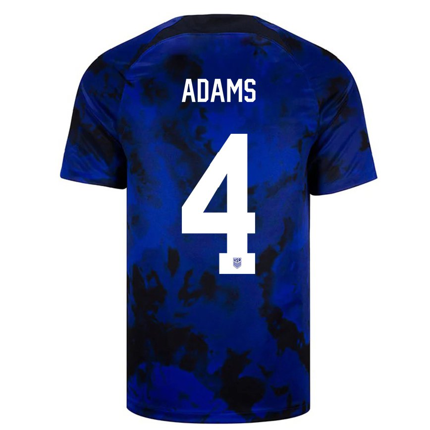 キッズアメリカ合衆国タイラー・アダムス#4ロイヤルブルーアウェイシャツ22-24ジャージー