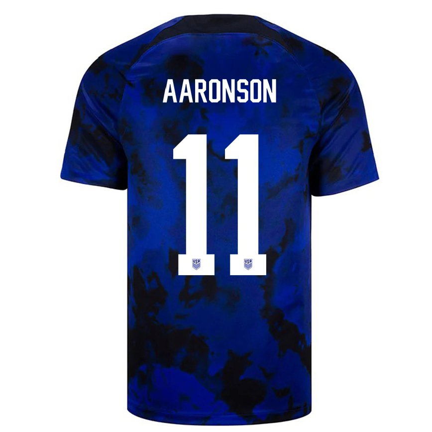 キッズアメリカ合衆国ブレンデン・アーロンソン #11ロイヤルブルーアウェイシャツ22-24ジャージー