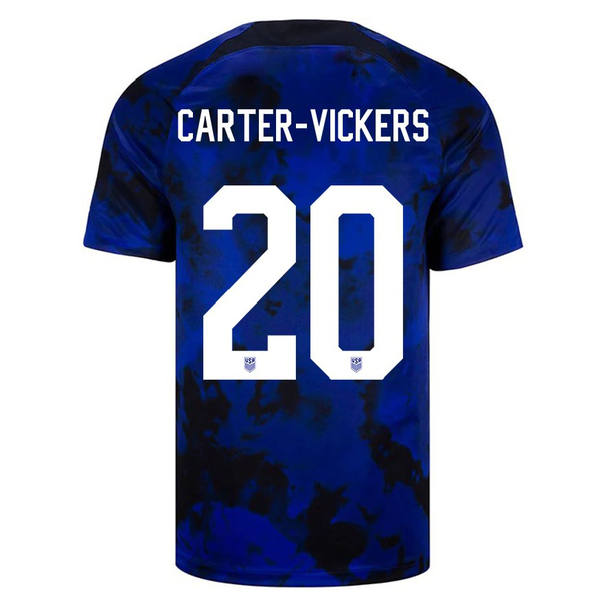 キッズアメリカ合衆国キャメロン・カーター＝ヴィッカース#20ロイヤルブルーアウェイシャツ22-24ジャージー