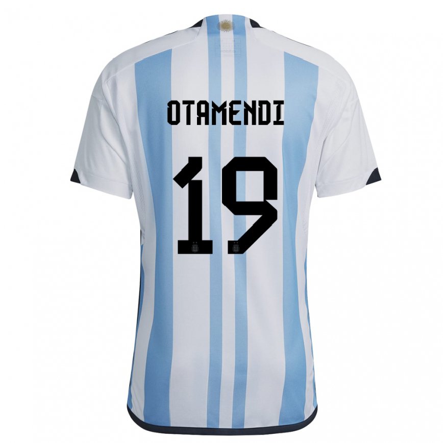 メンズアルゼンチンニコラス・オタメンディ#19ホワイトスカイブルーホームシャツ22-24ジャージー