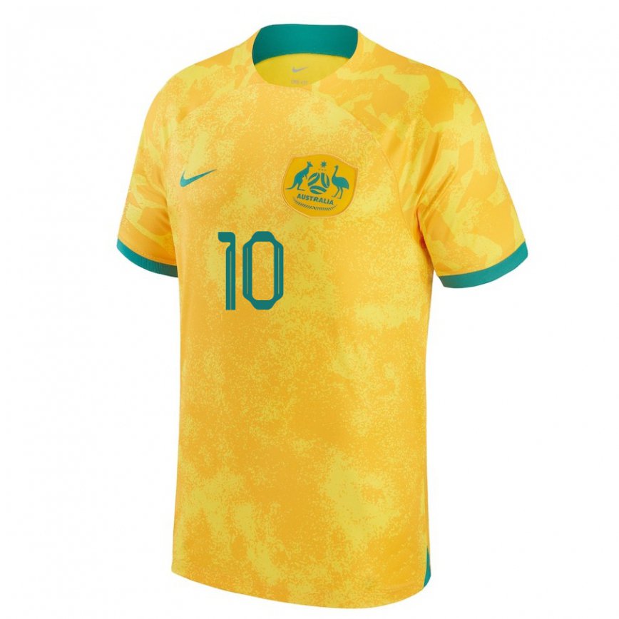 メンズオーストラリアアルディン・フルスティッチ#10ゴールデンホームシャツ22-24ジャージー
