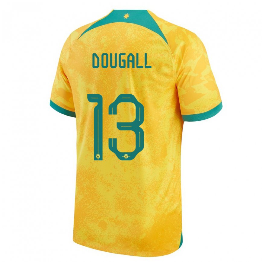 メンズオーストラリアケネス・ドゥーガル#13ゴールデンホームシャツ22-24ジャージー