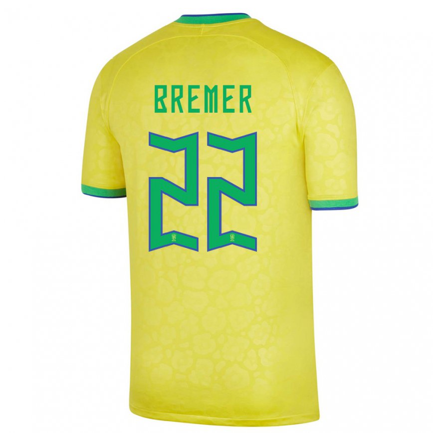 メンズブラジルブレマー#22イエローホームシャツ22-24ジャージー