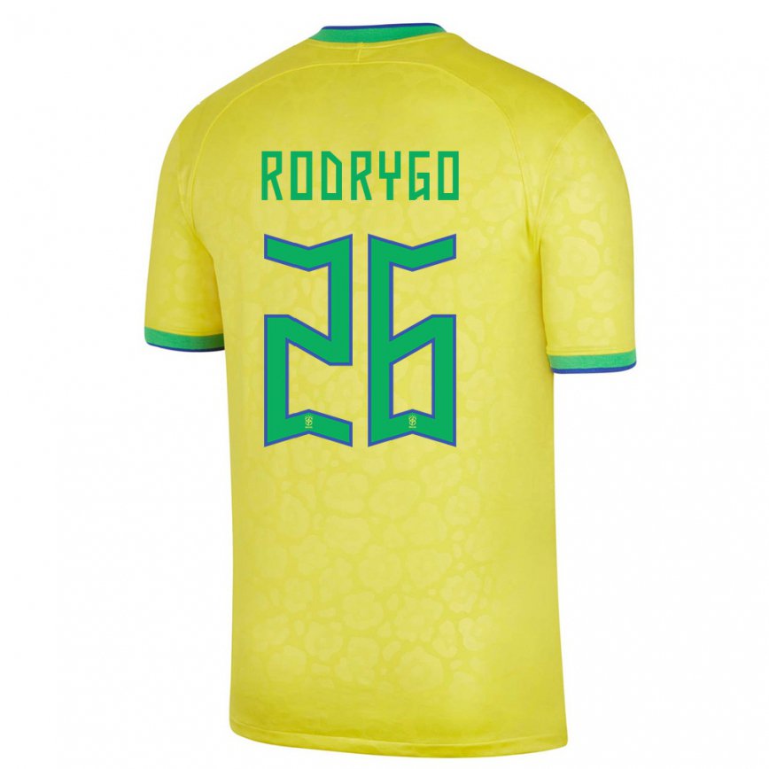 メンズブラジルロドリゴ・シウバ・デ・ゴエス#26イエローホームシャツ22-24ジャージー