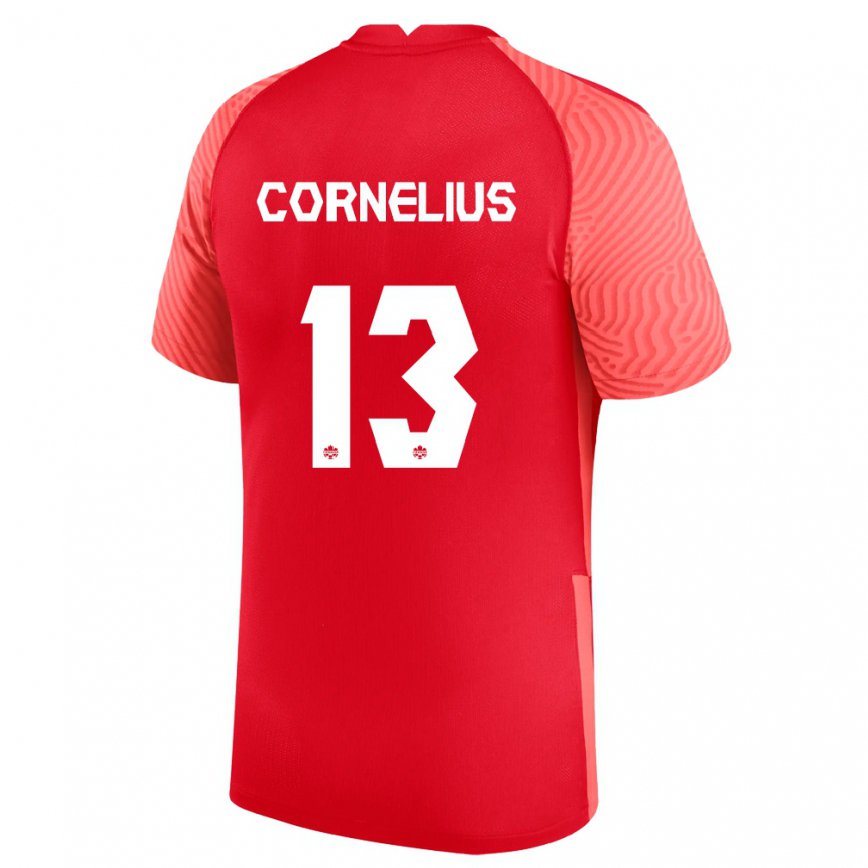 メンズカナダデレク・コーネリアス#13レッドホームシャツ22-24ジャージー