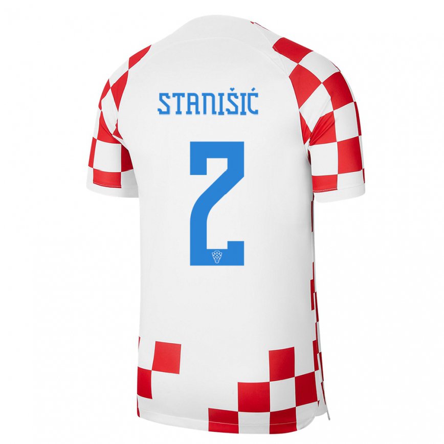 メンズクロアチアヨシプ・スタニシッチ #2レッド ホワイトホームシャツ22-24ジャージー