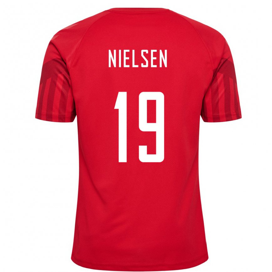 メンズデンマークカスパー・ニールセン#19レッドホームシャツ22-24ジャージー