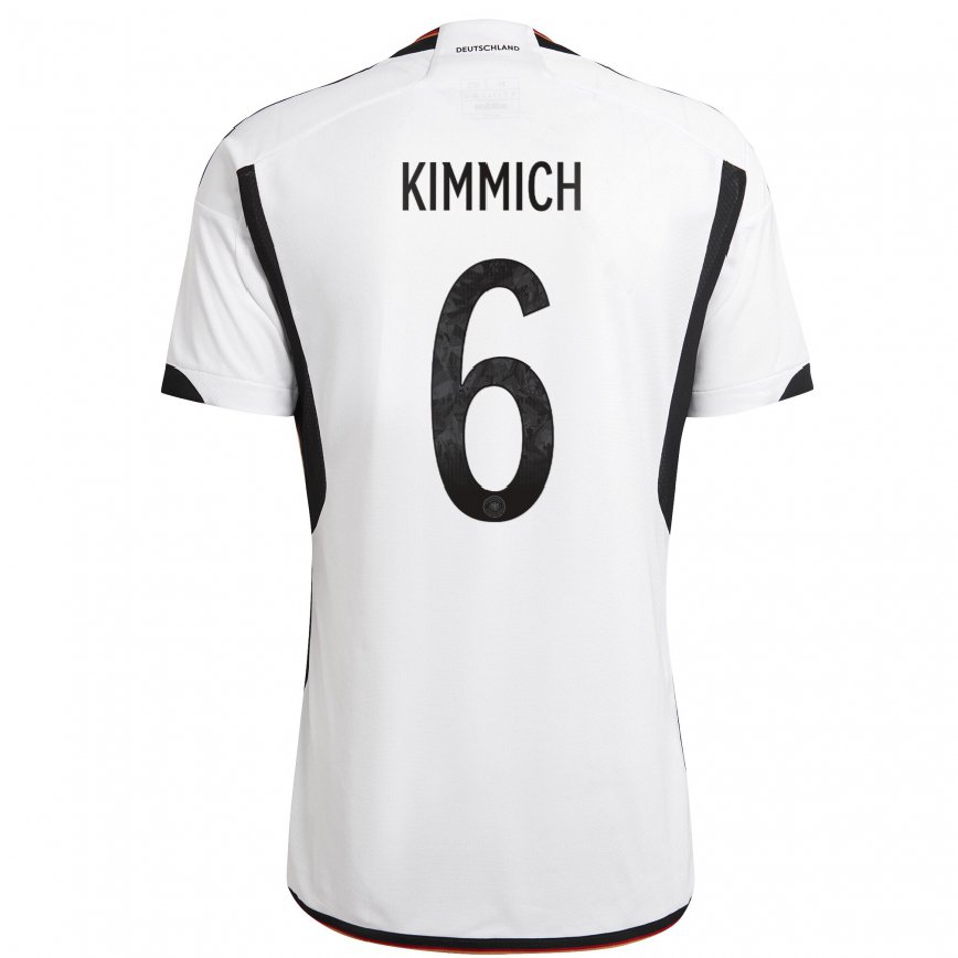 メンズドイツヨシュア・キミッヒ#6ホワイト ブラックホームシャツ22-24ジャージー