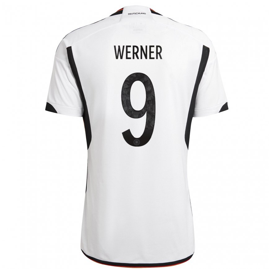 メンズドイツティモ・ヴェルナー#9ホワイト ブラックホームシャツ22-24ジャージー