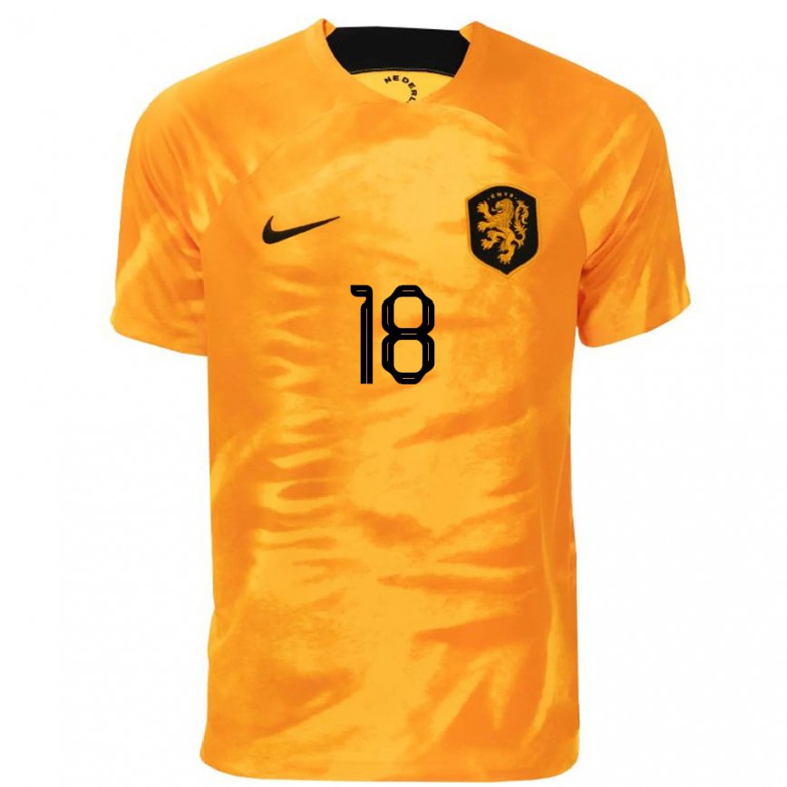 メンズオランダケネス・テイラー#18レーザーオレンジホームシャツ22-24ジャージー