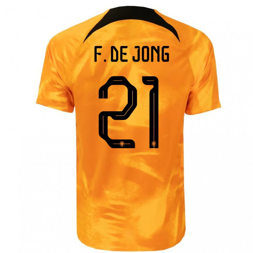 メンズオランダフレンキー・デ・ヨング#21レーザーオレンジホームシャツ22-24ジャージー