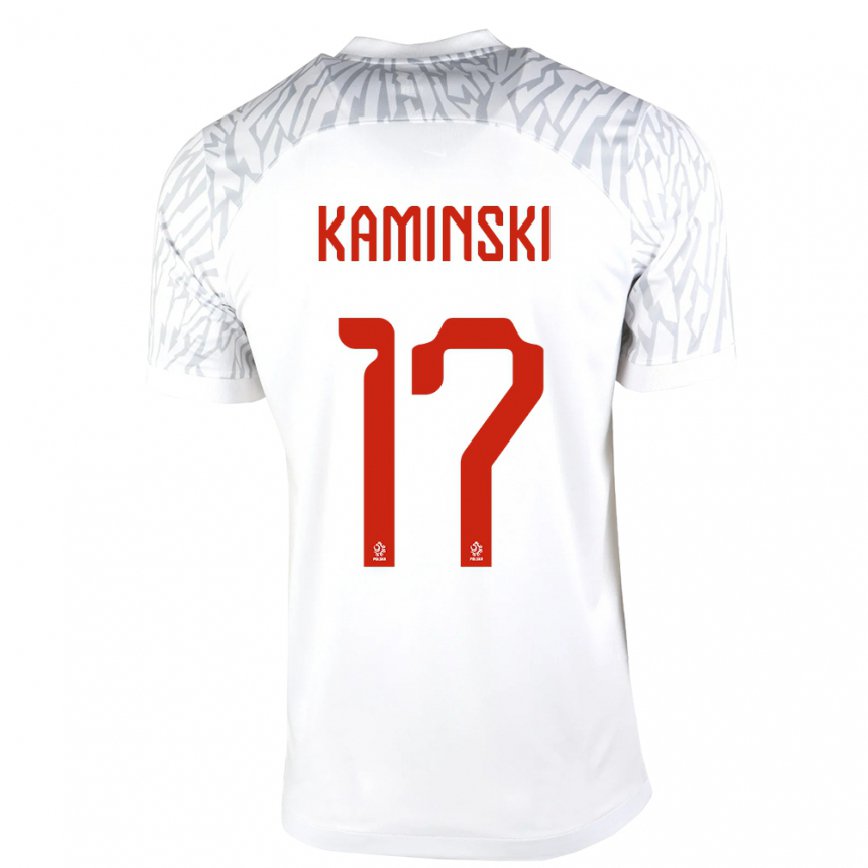 メンズポーランドヤクブ・カミンスキ#17ホワイトホームシャツ22-24ジャージー