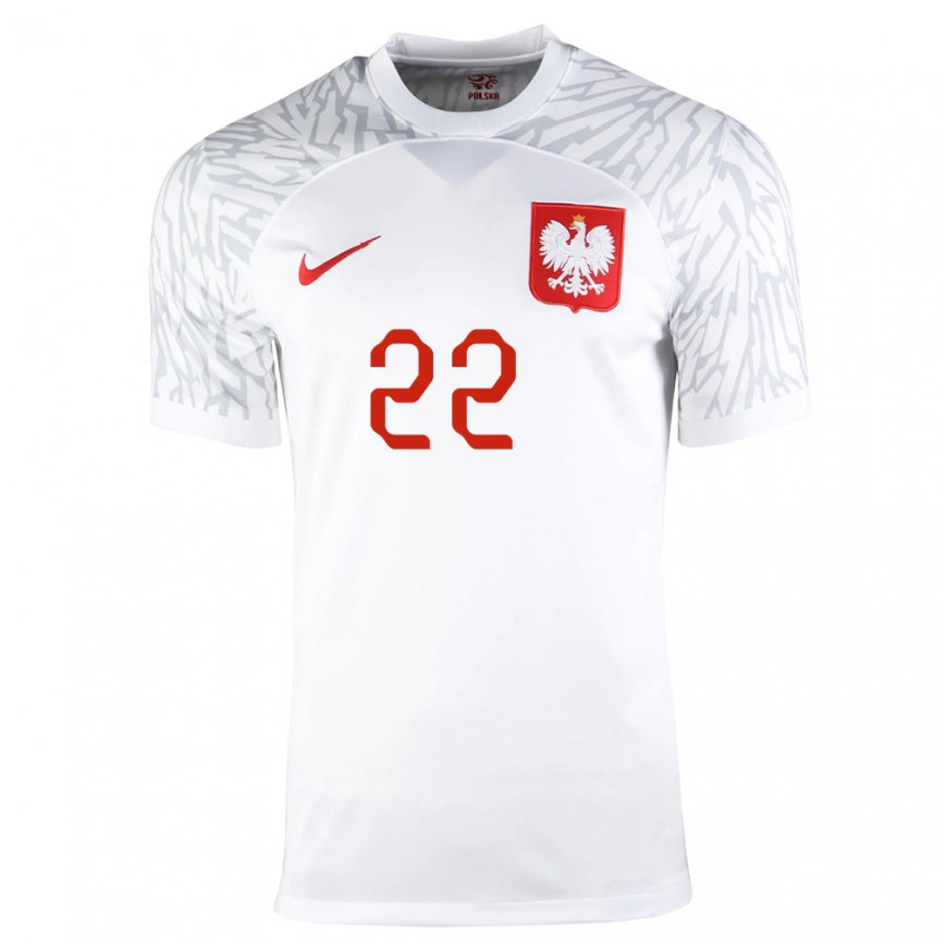 メンズポーランドバルトウォミェイ・ドロンゴフスキ#22ホワイトホームシャツ22-24ジャージー