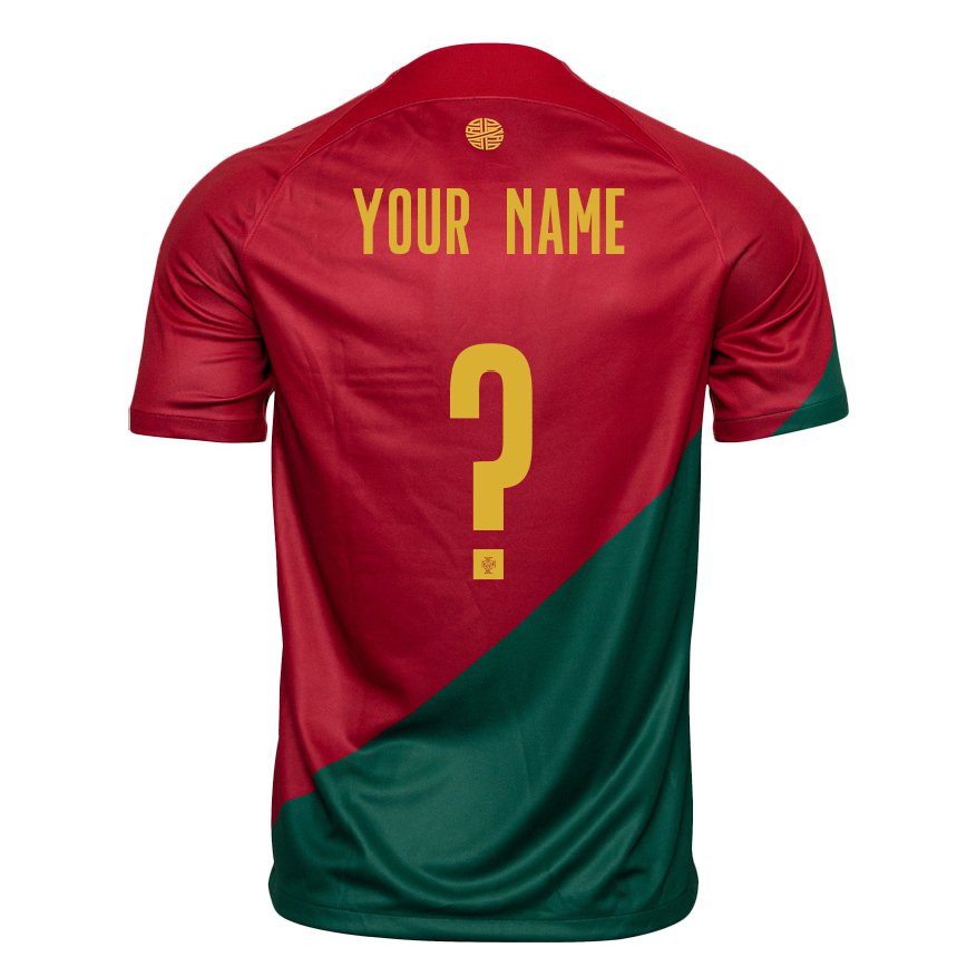メンズポルトガルあなたの名前#0レッドグリーンホームシャツ22-24ジャージー