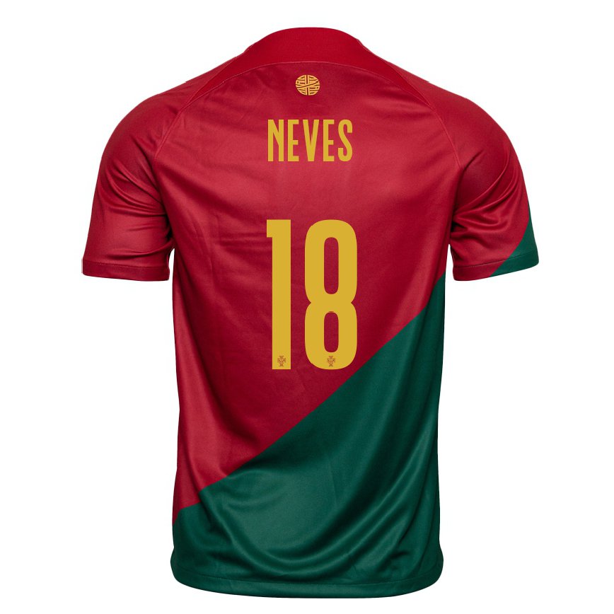 メンズポルトガルルベン・ネヴェス#18レッドグリーンホームシャツ22-24ジャージー
