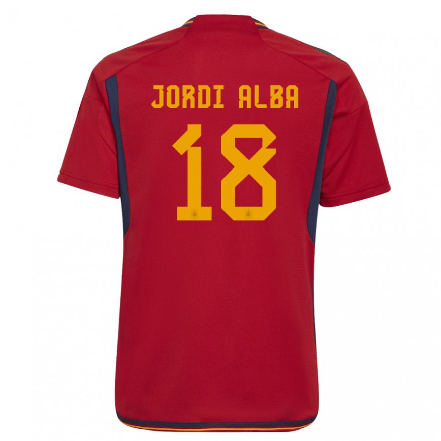 メンズスペインジョルディ・アルバ#18レッドホームシャツ22-24ジャージー