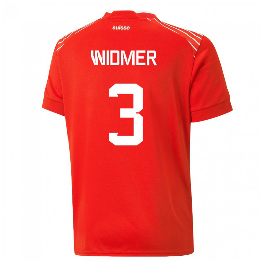 メンズスイスシルヴァン・ヴィドマー#3レッドホームシャツ22-24ジャージー