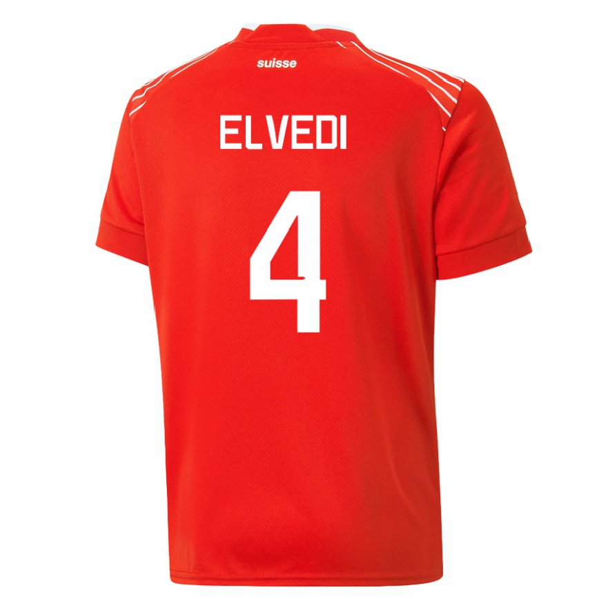 メンズスイスニコ・エルヴェディ#4レッドホームシャツ22-24ジャージー