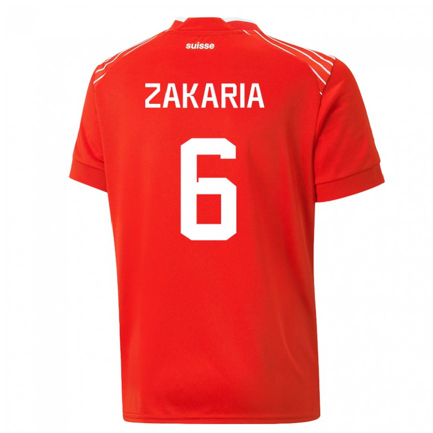 メンズスイスデニス・ザカリア#6レッドホームシャツ22-24ジャージー
