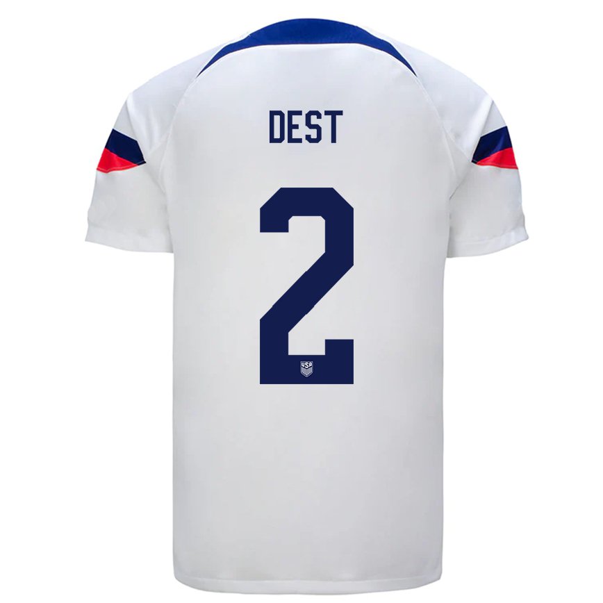 メンズアメリカ合衆国セルジーノ・デスト#2ホワイトホームシャツ22-24ジャージー