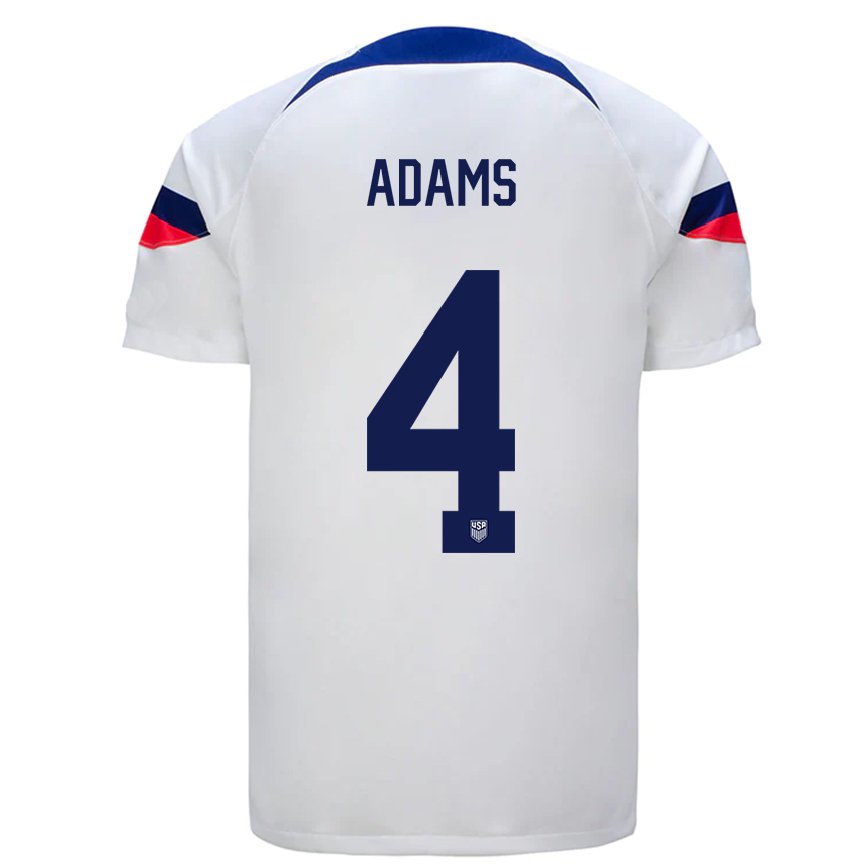 メンズアメリカ合衆国タイラー・アダムス#4ホワイトホームシャツ22-24ジャージー