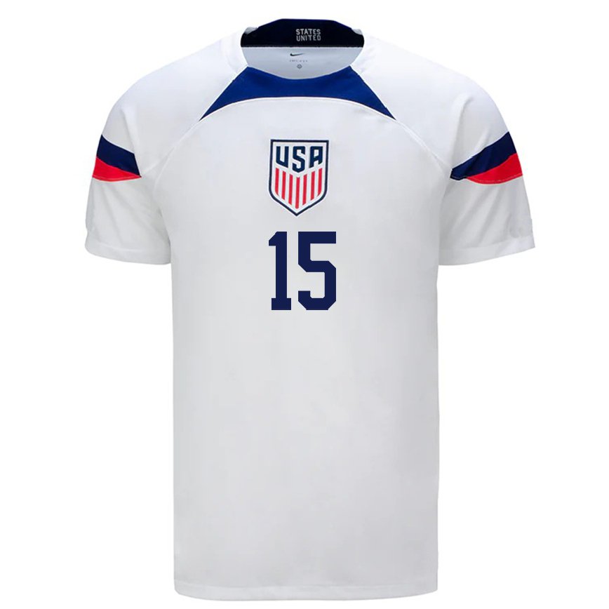 メンズアメリカ合衆国クリス・リチャーズ#15ホワイトホームシャツ22-24ジャージー