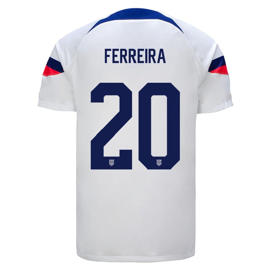 メンズアメリカ合衆国ヘスス・フェレイラ#20ホワイトホームシャツ22-24ジャージー
