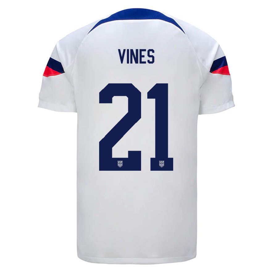 メンズアメリカ合衆国サム・ヴァインズ#21ホワイトホームシャツ22-24ジャージー