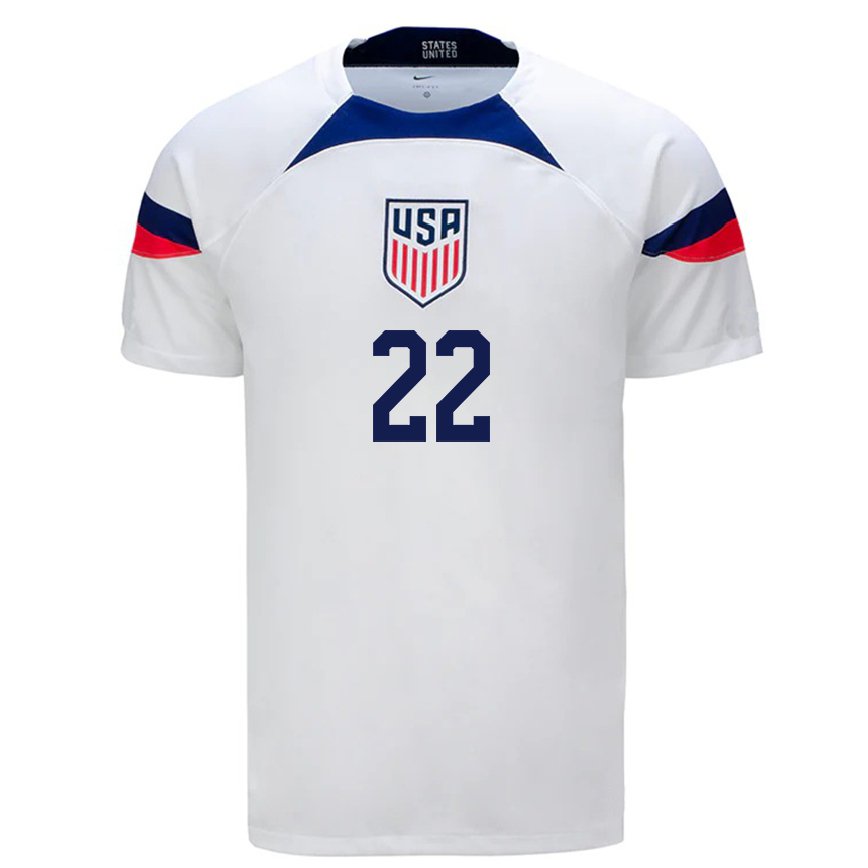 メンズアメリカ合衆国デアンドレ・イェドリン#22ホワイトホームシャツ22-24ジャージー