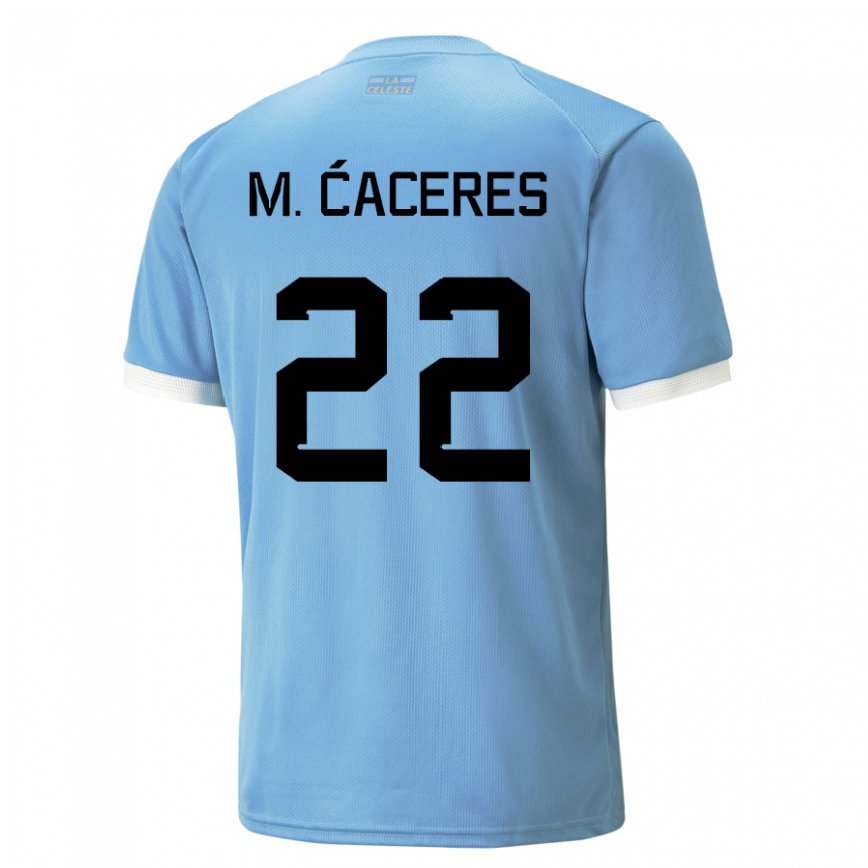 メンズウルグアイマルティン・カセレス#22ブルーホームシャツ22-24ジャージー