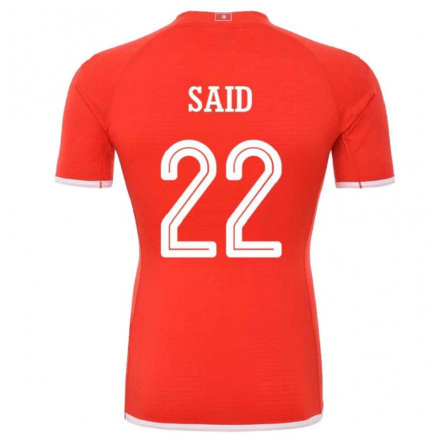 メンズチュニジアベチル・ベン・サイード#22レッドホームシャツ22-24ジャージー