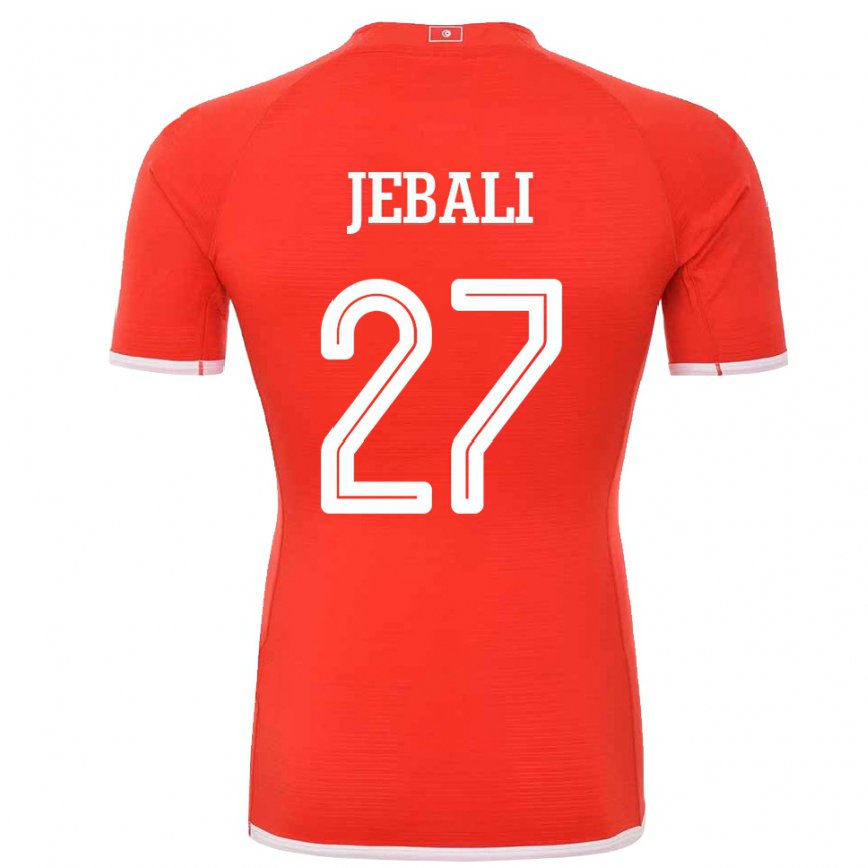 メンズチュニジアイッサム・ジェバリ#27レッドホームシャツ22-24ジャージー