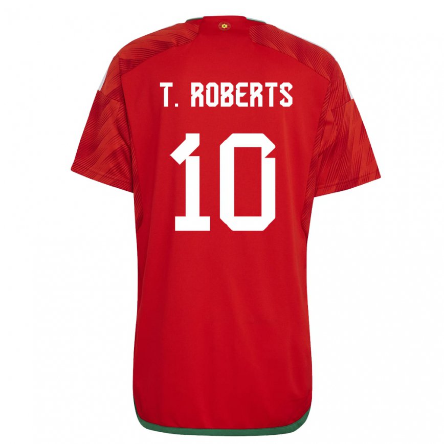 メンズウェールズタイラー・ロバーツ#10レッドホームシャツ22-24ジャージー