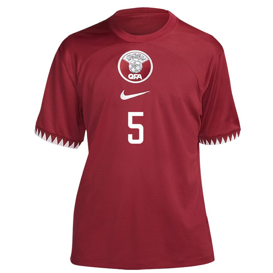 メンズカタールタレク・サルマン#5あずき色ホームシャツ22-24ジャージー