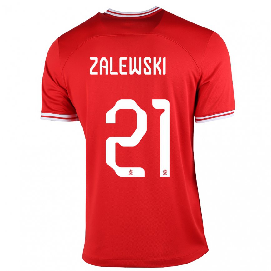 メンズポーランドニコラ・ザレフスキ#21レッドアウェイシャツ22-24ジャージー
