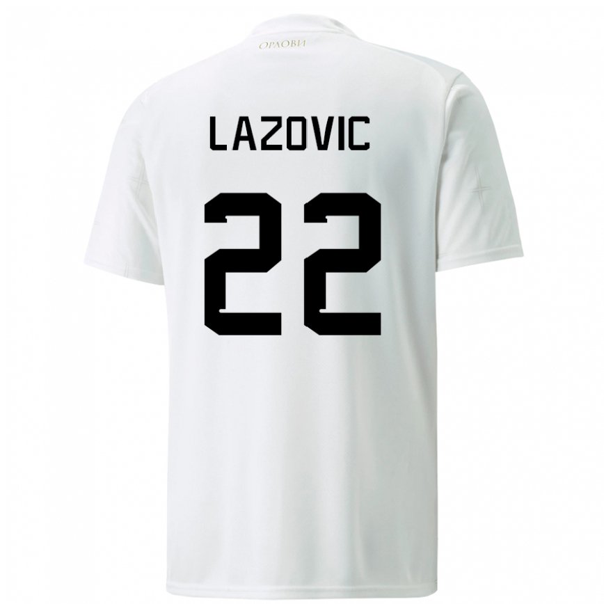 メンズセルビアダルコ・ラゾヴィッチ #22ホワイトアウェイシャツ22-24ジャージー