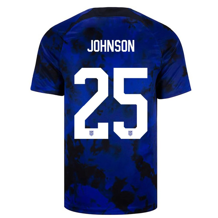 メンズアメリカ合衆国ショーン・ジョンソン#25ロイヤルブルーアウェイシャツ22-24ジャージー