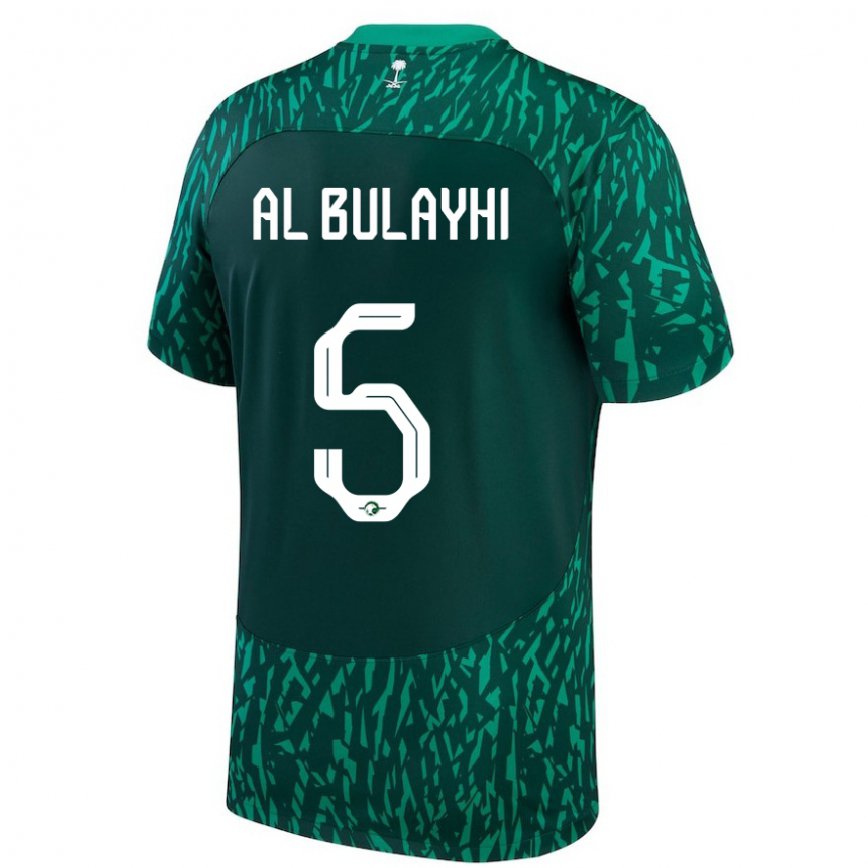 メンズサウジアラビアアリ・アル・ブライヒ#5濃い緑色アウェイシャツ22-24ジャージー