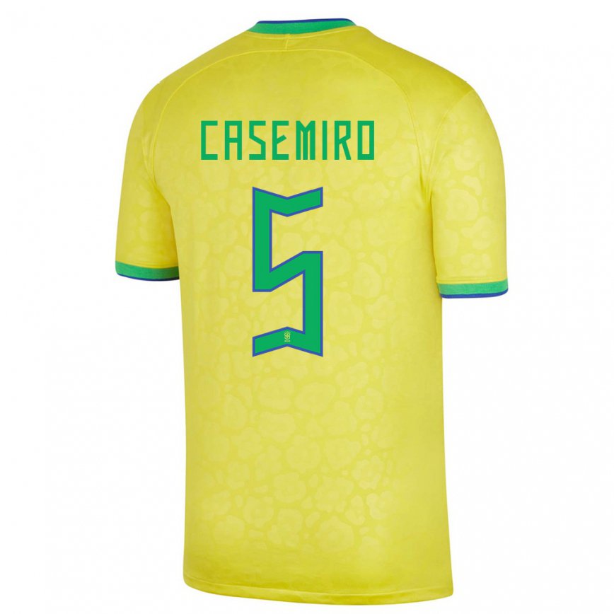 レディースブラジルカゼミーロ#5イエローホームシャツ22-24ジャージー