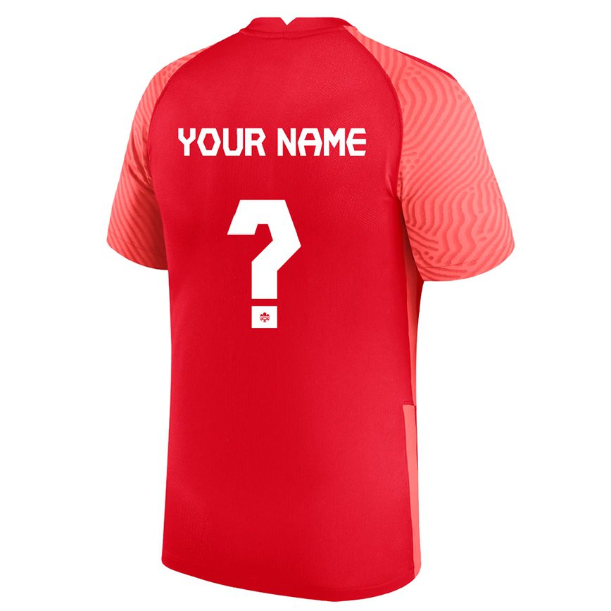 レディースカナダあなたの名前#0レッドホームシャツ22-24ジャージー