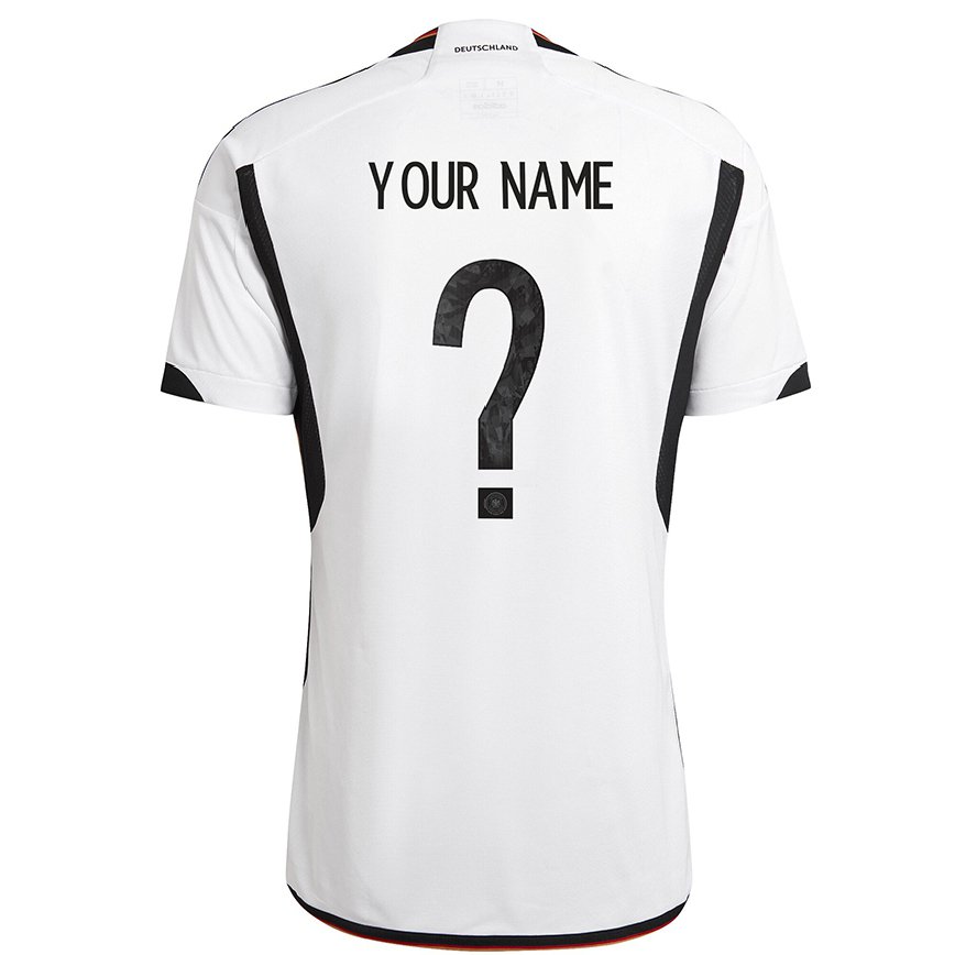 レディースドイツあなたの名前#0ホワイト ブラックホームシャツ22-24ジャージー