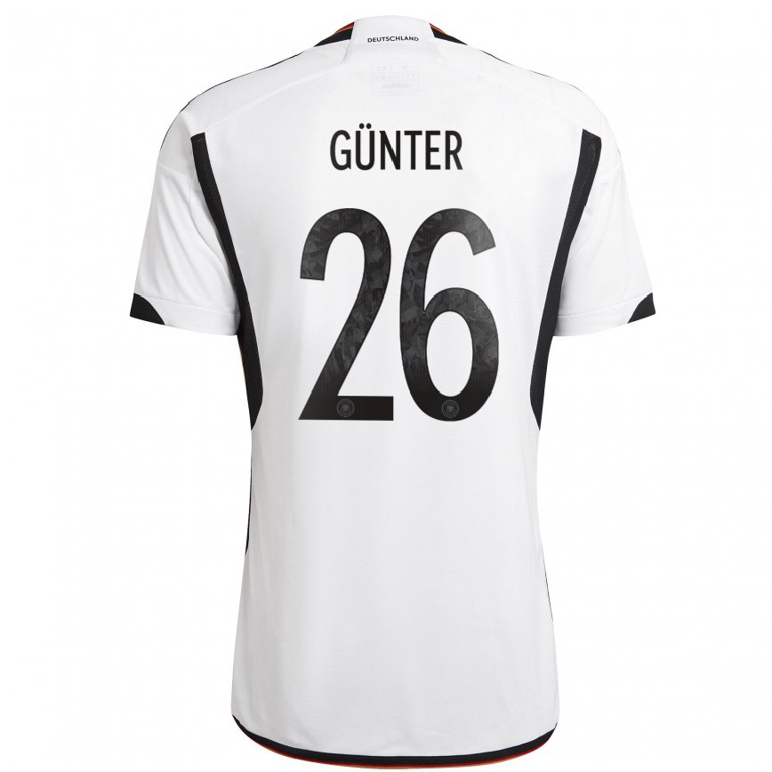 レディースドイツクリスティアン・ギュンター#26ホワイト ブラックホームシャツ22-24ジャージー
