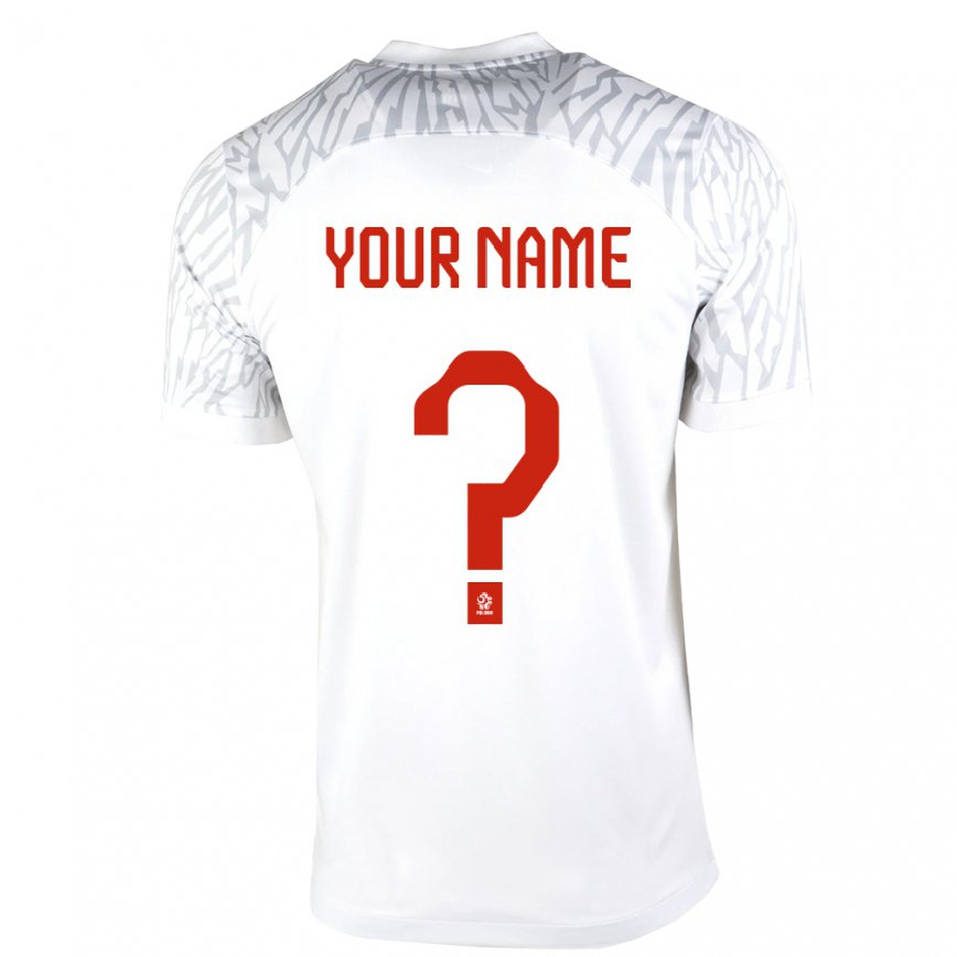 レディースポーランドあなたの名前#0ホワイトホームシャツ22-24ジャージー
