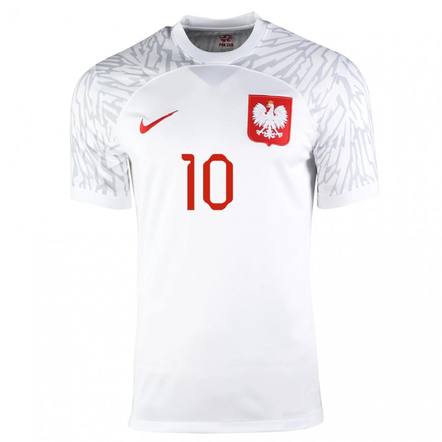 レディースポーランドグジェゴシュ・クリホビアク#10ホワイトホームシャツ22-24ジャージー