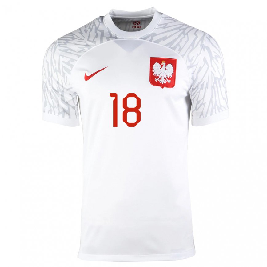 レディースポーランドバルトシュ・ベレシンスキ#18ホワイトホームシャツ22-24ジャージー