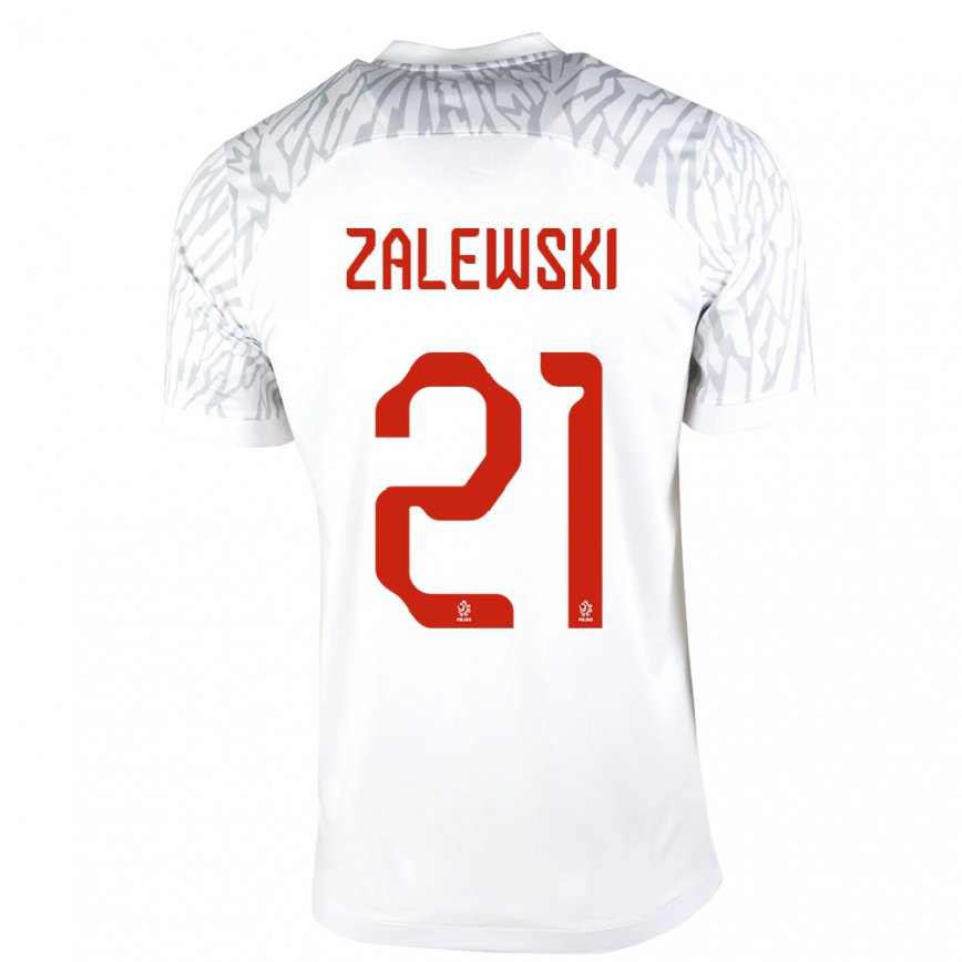レディースポーランドニコラ・ザレフスキ#21ホワイトホームシャツ22-24ジャージー