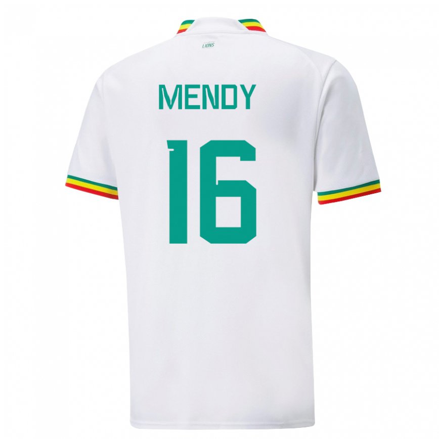 レディースセネガルエドゥアール・メンディ#16ホワイトホームシャツ22-24ジャージー